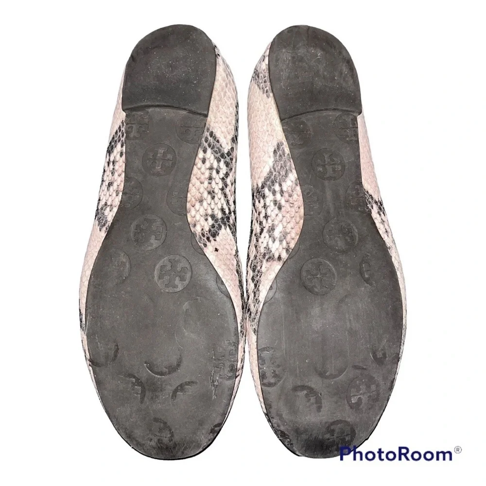 Tory Burch Snake Print Reva Cowhide Leather Flats size 6